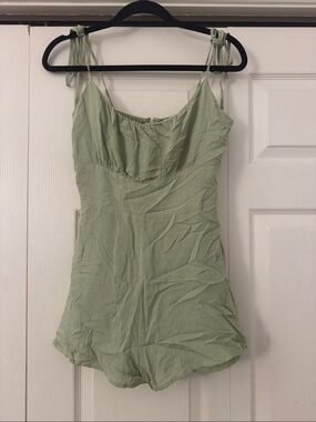 Summer 10 Light Sage Smocked Romper